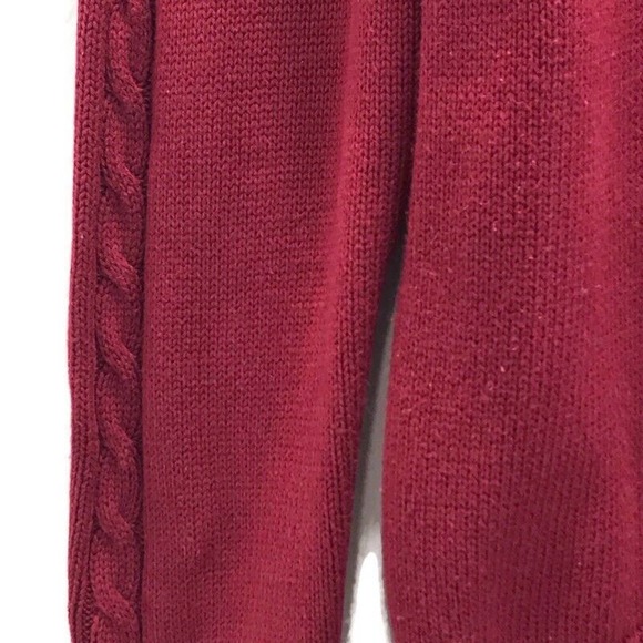 Disney Store Mens Sweater Burgundy Mickey Mouse Head Cable Knit Sleeves Vtg S - Picture 6 of 10
